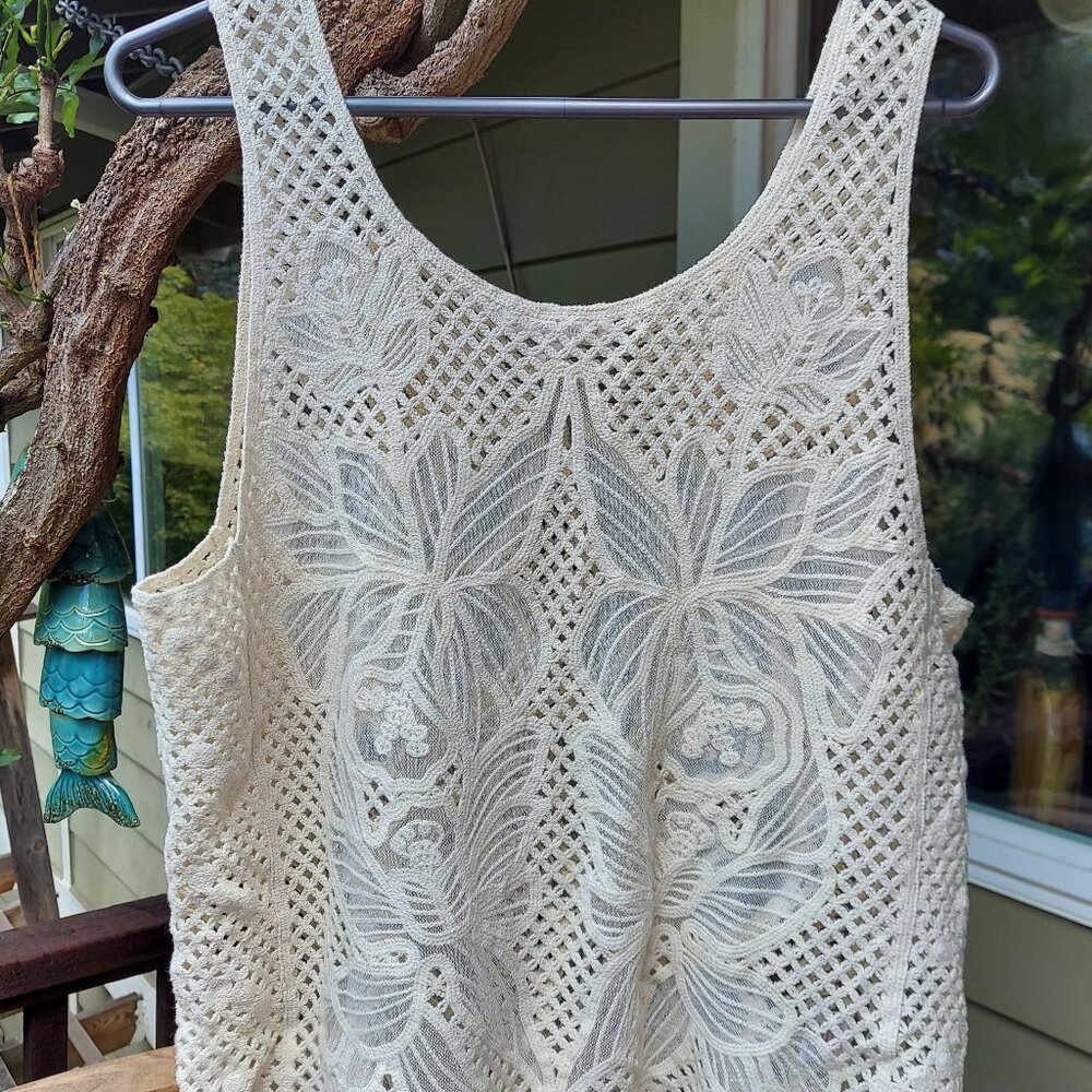 Cream-Colored Sheer Jealous Tomato Top